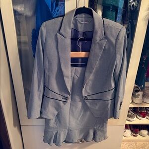 White House Black Market Gray Blazer and Skirt Set